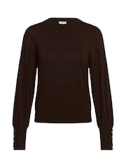 Kaffe Brown Lizza Round Neck Jumper - Image 6 of 7