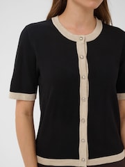 Kaffe Black KaLizza Short Sleeve Knit Cardigan - Image 5 of 7