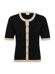 Kaffe Black KaLizza Short Sleeve Knit Cardigan - Image 6 of 7
