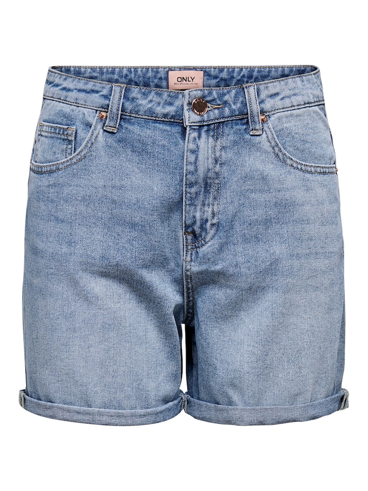Only Blue High Waisted Stretch Mom Denim Shorts - Image 5 of 5 Only Blue High Waisted Stretch Mom Denim Shorts - Image 5 of 5