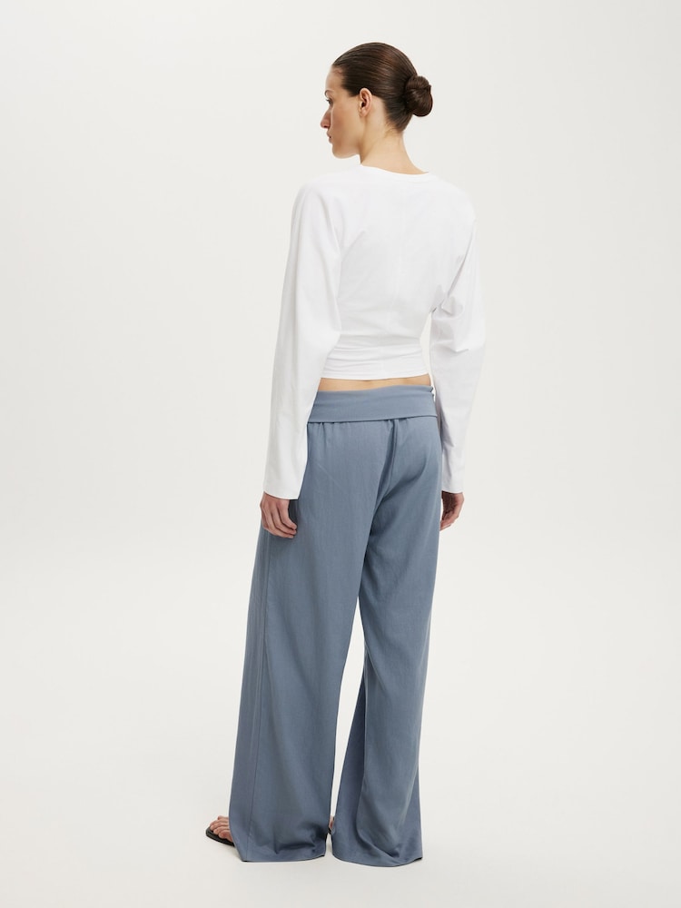 Cotton On Blue Haven Fold Over Trousers - Image 1 of 5
