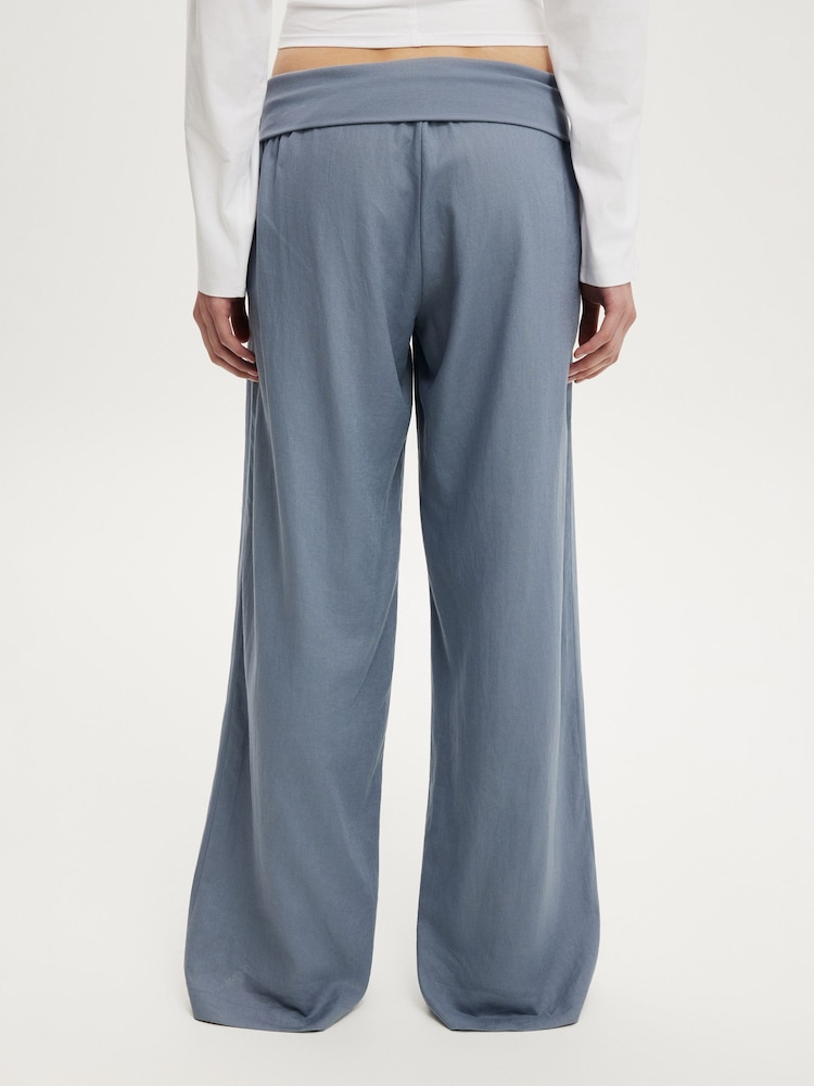 Cotton On Blue Haven Fold Over Trousers - Image 5 of 5