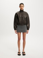 Cotton On Red Easton Funnel Neck Bomber Jacket - Image 6 of 6