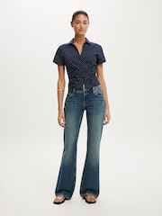 Cotton On Blue Maya Rouched Shirt - Image 1 of 4