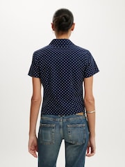 Cotton On Blue Maya Rouched Shirt - Image 3 of 4