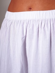 South Beach White Pleat Detail Tiered Maxi Skirt - Image 4 of 5