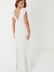 Maya White Flutter Sleeve Maxi Dress - Image 2 of 4