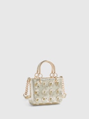 River Island Gold 3D Floral Applique Tote Bag - Image 2 of 6
