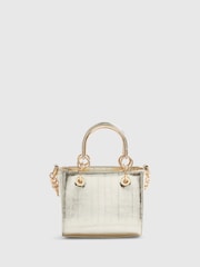 River Island Gold 3D Floral Applique Tote Bag - Image 4 of 6