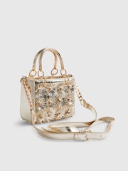 River Island Gold 3D Floral Applique Tote Bag - Image 5 of 6