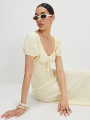 River Island Short Sleeve Broderie Midi Dress - Imagen 4 de 4