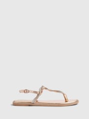 River Island Twisted Diamante Toe Thong Sandals - Bild 3 von 6