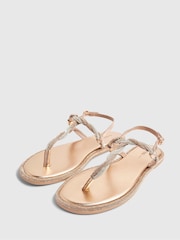 River Island Twisted Diamante Toe Thong Sandals - Bild 6 von 6