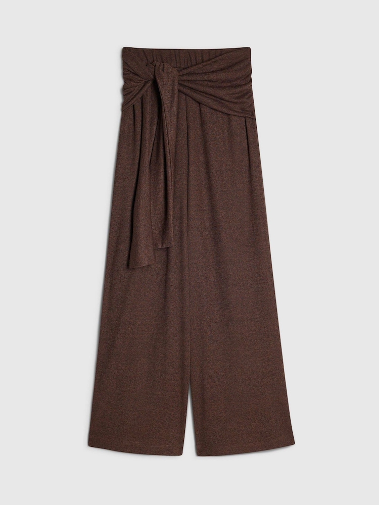 River Island Brown Tie Waist Trousers - Image 1 of 1