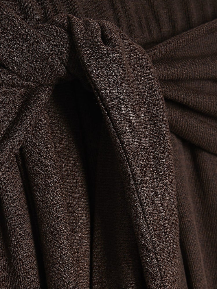 River Island Brown Tie Waist Trousers - Image 2 of 2