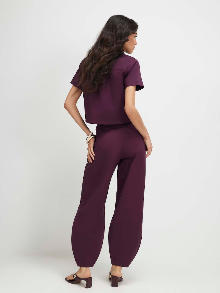 River Island Cotton Blend Barrel Leg Trousers - 画像 2 / 4