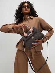 River Island Brown Medium Scarf Embossed Tote Bag - Image 1 of 6