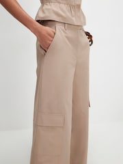 River Island Natural Mid Rise Straight Leg Cargo Trousers - Image 3 of 4