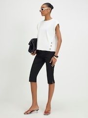 River Island Κοντομάνικο Μπλούζα με Λεπτομέρεια με Κουμπιά και Shell - Εικόνα 3 από 4