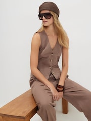 Gilet Smanicato in misto lino di River Island - Immagine 2 di 4