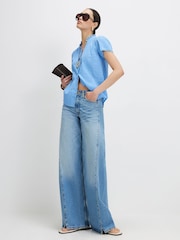 River Island Κοντομάνικο με Κουμπιά μπροστά με Σχέδιο - Εικόνα 3 του 4