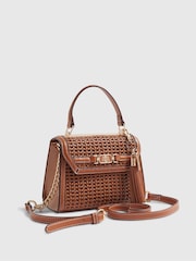 River Island Brown Mini Weave Tote Bag - Image 2 of 6