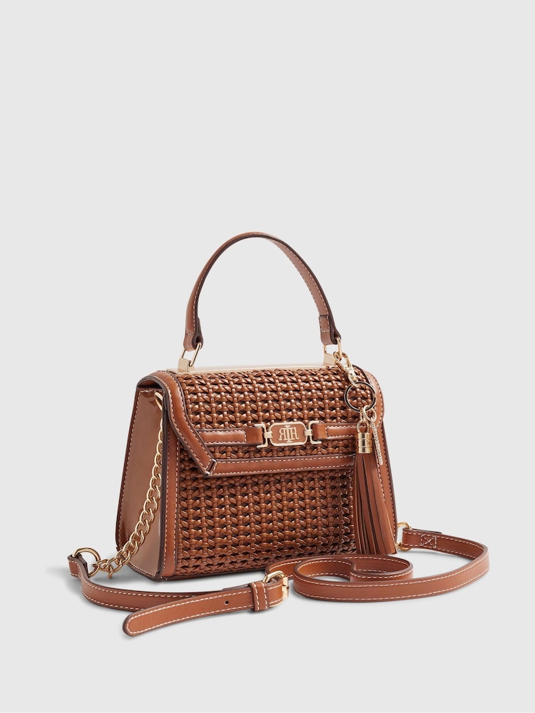 River Island Brown Mini Weave Tote Bag - Image 2 of 6