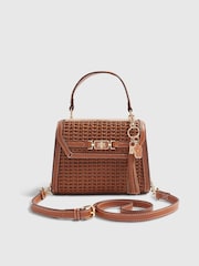 River Island Brown Mini Weave Tote Bag - Image 3 of 6