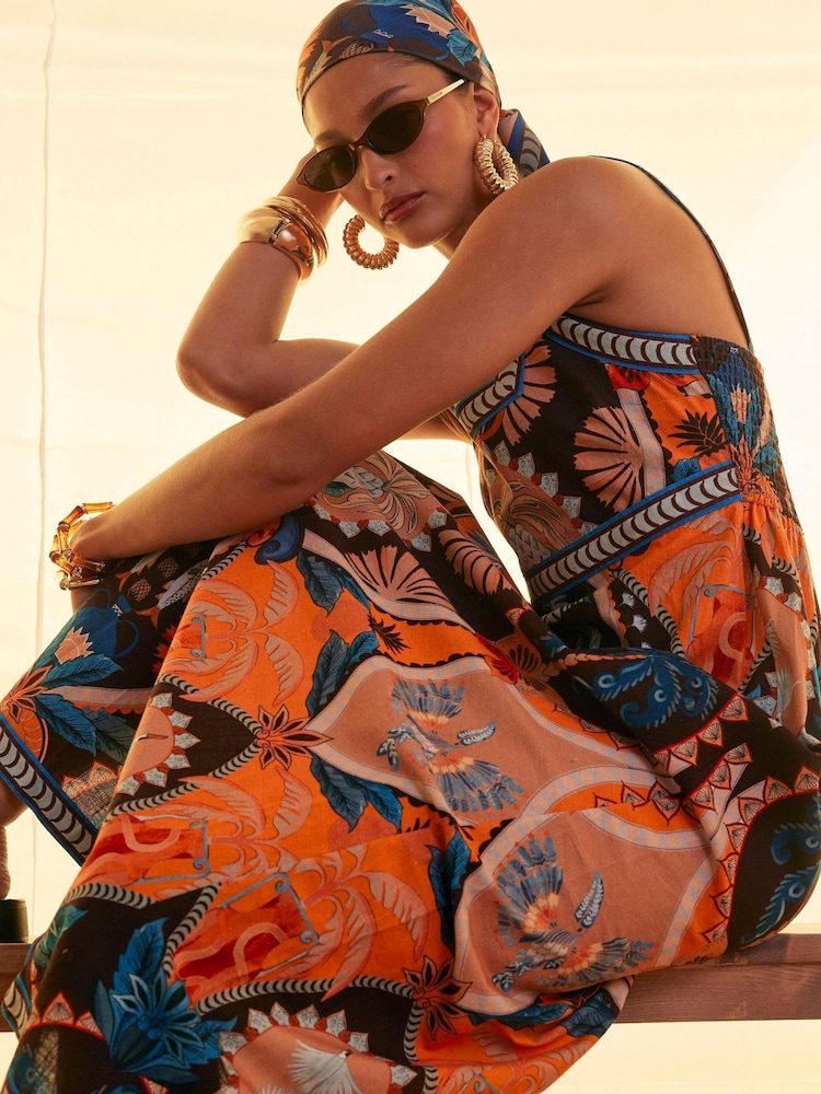 Vestido largo sin mangas con estampado de palmeras de River Island - Imagen 4 de 4