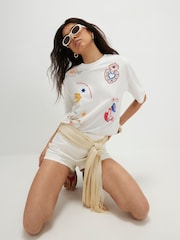 River Island White Short Sleeve Embellished Boutique T-Shirt - Image 3 of 4