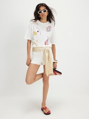 River Island White Short Sleeve Embellished Boutique T-Shirt - Image 4 of 4