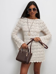 حقيبة نسائية صغيرة منسوجة من River Island - Image 1 of 6