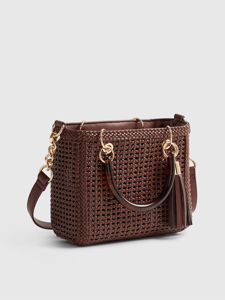 حقيبة نسائية صغيرة منسوجة من River Island - Image 2 of 6