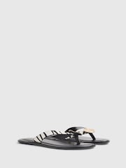 River Island Black Hardware Toe Thong Sandals - Image 2 of 6
