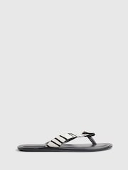 River Island Black Hardware Toe Thong Sandals - Image 3 of 6
