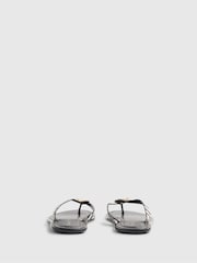 River Island Black Hardware Toe Thong Sandals - Image 4 of 6