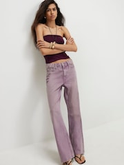 River Island Purple High Rise Relaxed Straight Jeans - Image 1 of 4