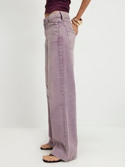 River Island Purple High Rise Relaxed Straight Jeans - Image 3 of 4