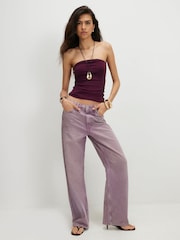 River Island Purple High Rise Relaxed Straight Jeans - Image 4 of 4