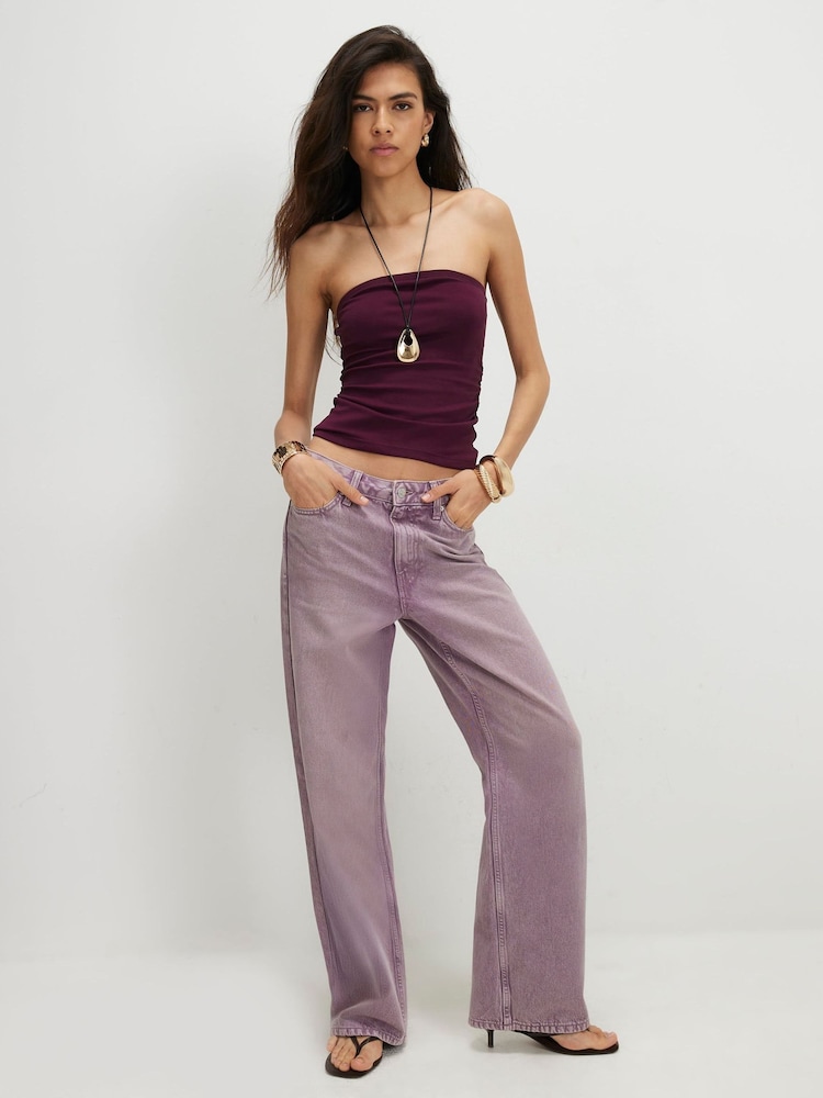River Island Purple High Rise Relaxed Straight Jeans - Image 4 of 4