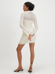 River Island Brown Long Sleeve Lace Mini Dress - Image 3 of 3