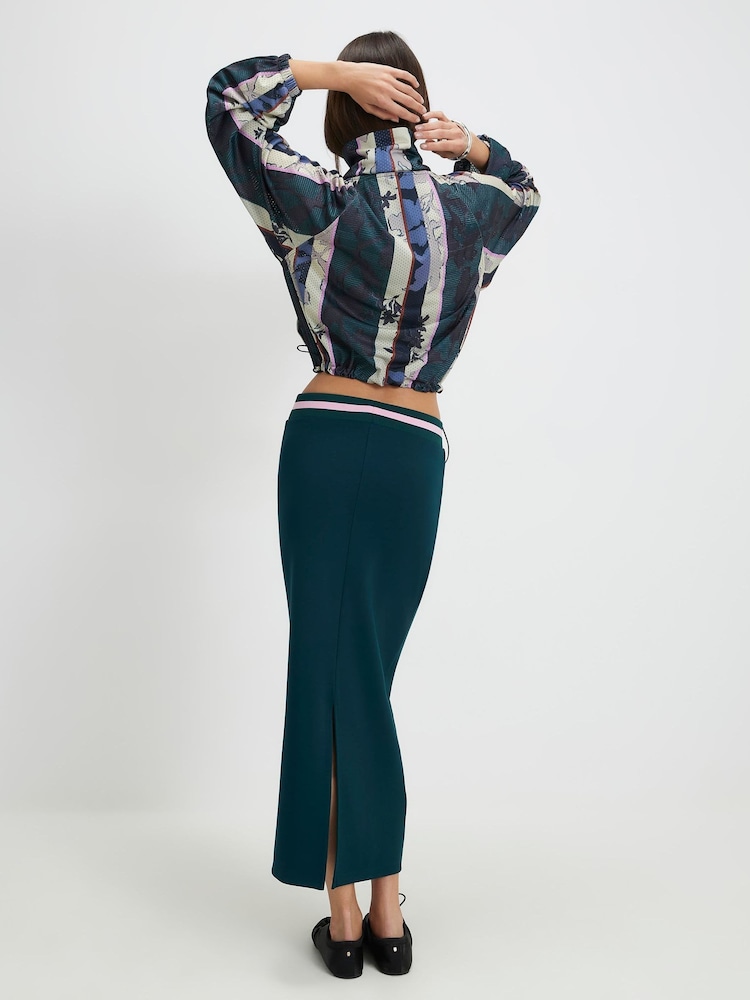 River Island Green Pony Tipped Maxi Skirt - Image 2 of 4 River Island Green Pony Tipped Maxi Skirt - Image 2 of 4
