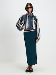 River Island Green Pony Tipped Maxi Skirt - Image 4 of 4
