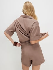 River Island Tie Side Linen Blend Skort - صورة 3 من 4