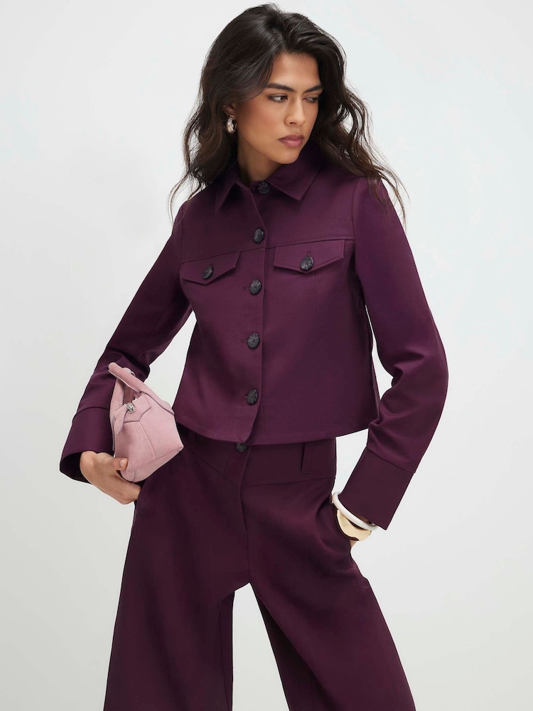 قميص بقصة Boxy وأكمام طويلة من مزيج القطن من River Island - صورة 1 من 4
