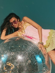 „River Island“ dirželiais puošta palaidinė su nėrinių apdaila - 1 paveikslėlis iš 4