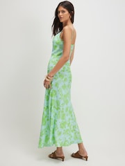 River Island Blue Strappy Floral Print Cowl Neck Maxi Dress - Image 2 of 4