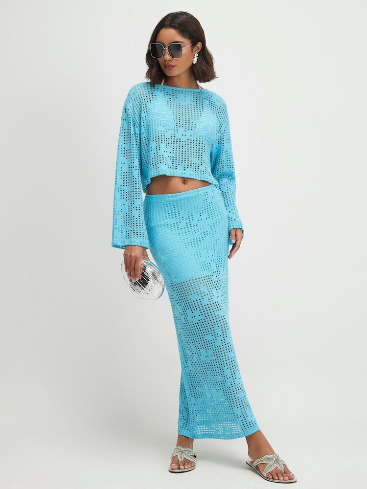 River Island Floral Crochet Maxi Skirt - Bild 1 von 4