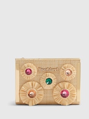 River Island Raffia Gem Stone Fold Out Purse - תמונה 1 מתוך 5