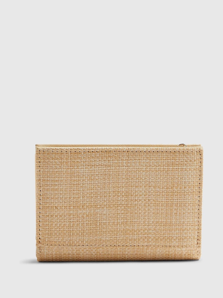 River Island Raffia Gem Stone Fold Out Purse - תמונה 2 מתוך 5
